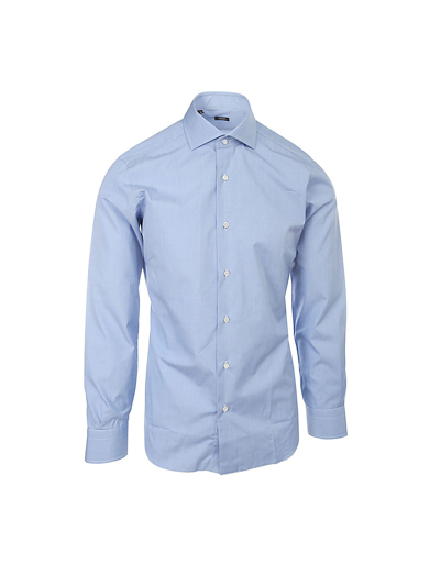 Barba Napoli Oxford Shirt In White Blue