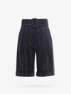 Lardini Cotton Bermuda Shorts With Striped Motif - Atterley In Blue