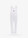Washington Dee Cee Solid Color Denim Jumpsuit With Logoed Buttons In White