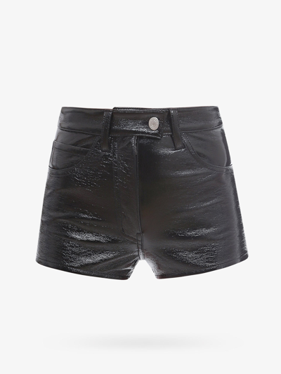 Courrèges Coated Cotton Shorts - Atterley In Black