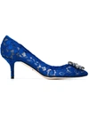 Dolce & Gabbana Bellucci Taormina Lace Pumps In Blue