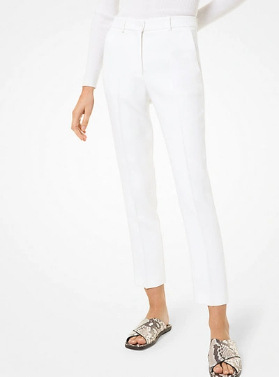 Michael Kors Double Crepe Sablé High-waist Pants In White