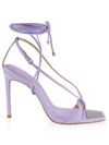 Schutz Women's Vikki Square Toe Ankle Wrap High Heel Sandals In Smoky Grape
