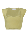 Simkhai Abia Cropped Ribbed Top In White