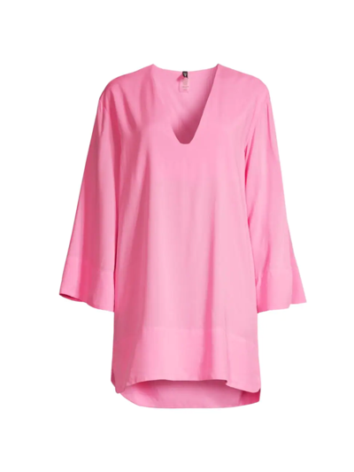 Aurum Bell-sleeve Minidress In Bright Pink