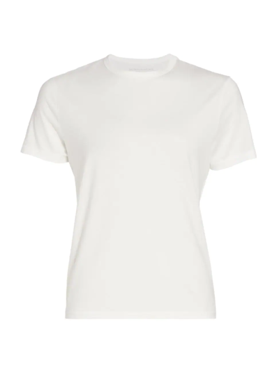 Majestic Crewneck Short-sleeve Cotton Silk Touch T-shirt In Milk