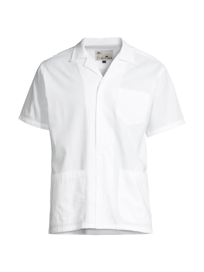 Bather Lightweight Cotton Camp Shirt In White