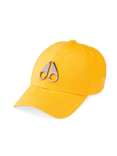 Moose Knuckles Metal Logo Baseball Hat In Yellow Gunmetal