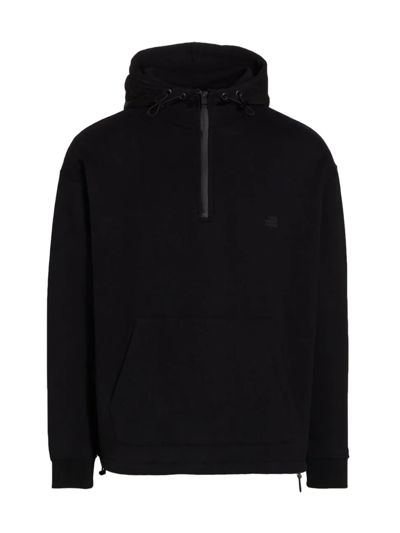 Frame Fleece Mix Hoodie In Black