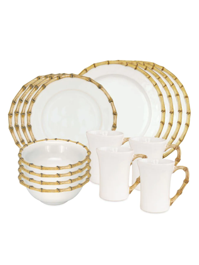 Juliska Bamboo 16 Piece Dinnerware Set, Service For 4 In Bamboo Natural