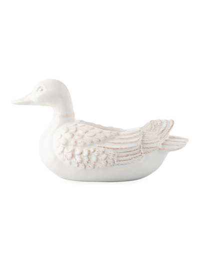 Juliska Clever Creatures Delphine Ceramic Duck Bowl In White Wash