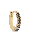 METIER 9KT YELLOW GOLD BLACK DIAMOMD HUGGIE HOOP