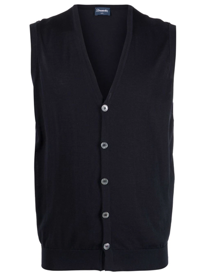 Drumohr Sleeveless V-neck Vest In Blau