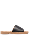 SEE BY CHLOÉ EMBOSSED-LOGO LEATHER SLIPPERS