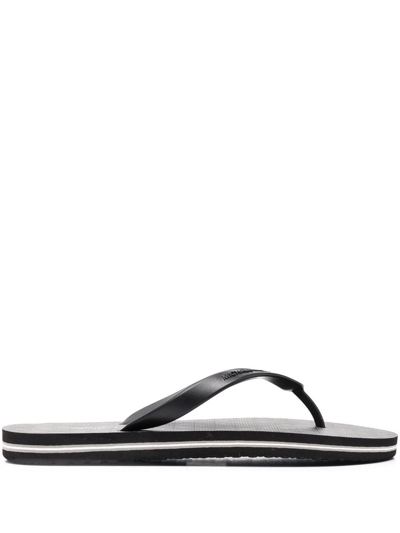 Michael Kors Travis Thong-strap Flip Flops In Schwarz