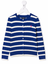 RALPH LAUREN STRIPED CABLE-KNIT CARDIGAN