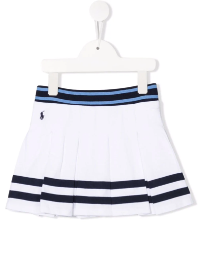 Ralph Lauren Kids' Polo Pony Pleated Tennis Skirt In White