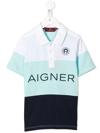 Aigner Logo-print Polo Shirt In Blue