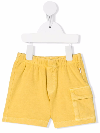 Il Gufo Babies' Cargo Pocket Track Shorts In Yellow