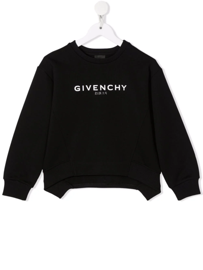 Givenchy Kids' Reversed Logo-print Sweatshirt In Black