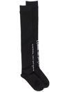 Comme Des Garçons Logo Knee High Socks In Black
