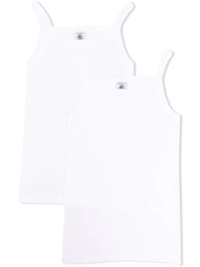 Petit Bateau Kids' Tank Top Pack In White