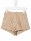 Douuod Logo-print Cotton Track Shorts In Neutrals