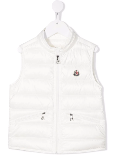 Moncler Kids' Logo-patch Padded Gilet In White