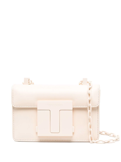 Tom Ford Shoulder Bag With Logo Plaque In Neutrals