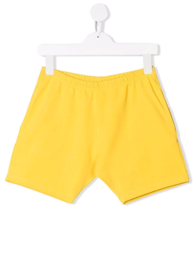 Yporqué Kids' Surf Paradise-print Track Shorts In Yellow