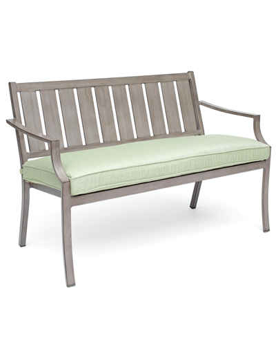 Agio Closeout! Wayland Outdoor Bench With Sunbrella Cushions, Created For Macy's In Outdura Grasshopper