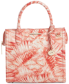 Brahmin Small Caroline Croc Embossed Leather Satchel In Pink