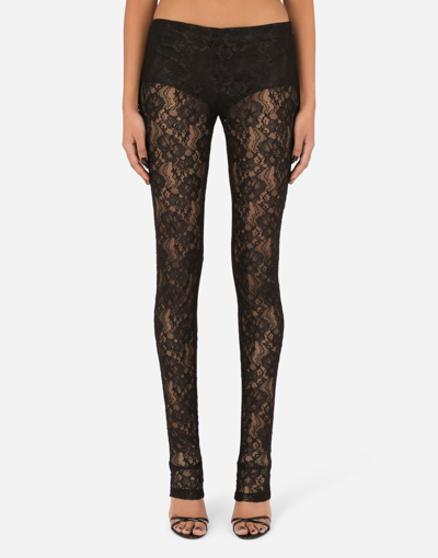 Dolce & Gabbana Lace Leggings In Black