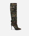 DOLCE & GABBANA CAMOUFLAGE PATCHWORK BOOTS