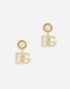 DOLCE & GABBANA EARRINGS WITH RHINESTONES AND DG LOGO