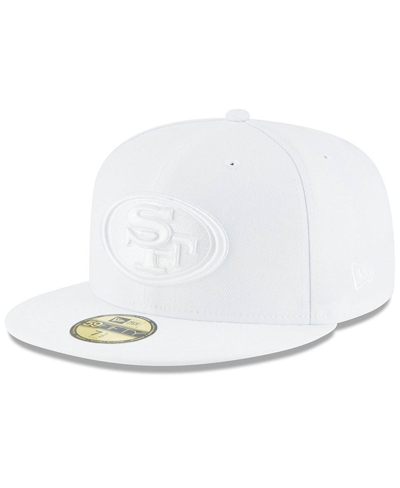 NEW ERA MEN'S NEW ERA SAN FRANCISCO 49ERS WHITE ON WHITE 59FIFTY FITTED HAT
