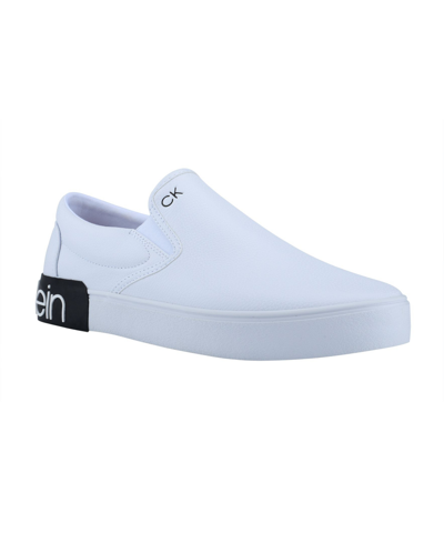Calvin Klein Men's Ryor Casual Slip-on Sneakers In White