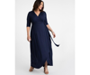 Kiyonna Meadow Dream Wrap Maxi Dress In Navy