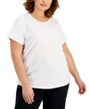 ID IDEOLOGY PLUS SIZE BIRDSEYE MESH T-SHIRT, CREATED FOR MACY'S