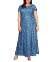 Alex Evenings Embellished Lace A-line Evening Gown In Brushed Perri