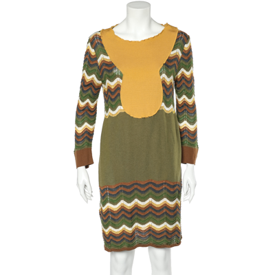 Pre-owned M Missoni Multicolor Patterned Wool Knit Mini Dress L