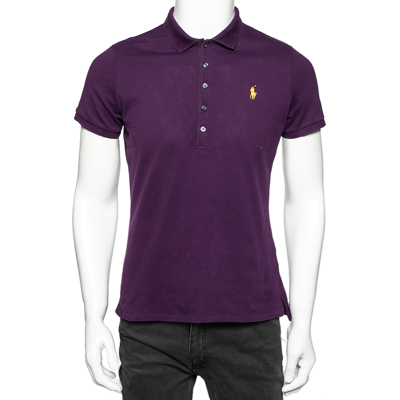 Pre-owned Ralph Lauren Purple Cotton Polo Tshirt Xl