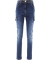 BALMAIN BALMAIN WOMEN'S BLUE COTTON JEANS