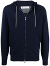Brunello Cucinelli Cashmere Zip-up Hoodie Sweatshirt In Blue