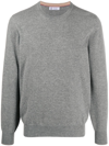 Brunello Cucinelli Crew Neck Sweater In Grey