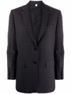 Burberry Check Pattern Blazer Jacket In Black