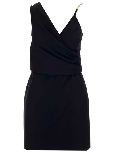 Givenchy Chain-strap Asymmetric-neck Dress In Black