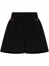 Givenchy D-ring Embellished Flared-leg Wool Shorts In Black