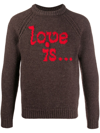 Dsquared2 Brown Love Is... Man Knit Sweater In Brown
