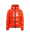 Dsquared2 Logo Tag Shiny Nylon Down Jacket In Orange
